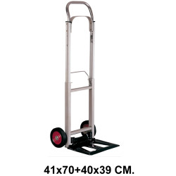 Carretilla portapaquetes plegable con ruedas de goma q-connect, 41x70+40x39 cm.