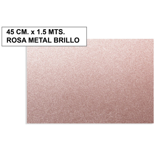 Rollo adhesivo de papel plastificado d-c-fix, 45 cm. x 1,5 mts. rosa metal brillo