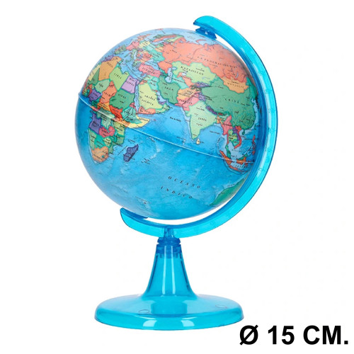 Globo terráqueo, mapa político liderpapel, Ø 15 cm. con base y meridiano
