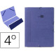 Carpeta de gomas bolsa en cartón pintado de 540 grs/m². liderpapel, 4º, azul