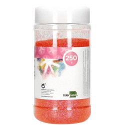 Purpurina fantasía liderpapel, bote de 250 grs. naranja pastel