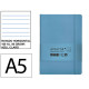 Cuaderno encolado tapa blanda símil piel antartik notes, din a5, 100 hj. 80 grs/m². rayado horizontal s/m. azul claro