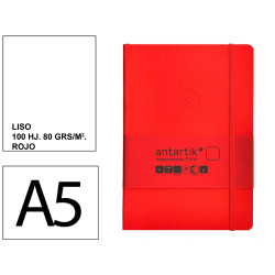 Cuaderno encolado tapa blanda símil piel antartik notes, din a5, 100 hj. 80 grs/m². liso s/m. negro