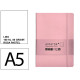Cuaderno encolado tapa blanda símil piel antartik notes, din a5, 100 hj. 80 grs/m². liso s/m. rosa pastel