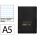 Cuaderno encolado tapa blanda símil piel antartik notes, din a5, 100 hj. 80 grs/m². rayado horizontal s/m. negro