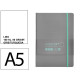 Cuaderno encolado, cantos pintados, tapa blanda símil piel antartik notes, din a5, 100 hj. 80 grs/m². liso s/m. gris/turquesa