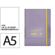 Cuaderno encolado, cantos pintados, tapa blanda símil piel antartik notes, din a5, 100 hj. 80 grs/m². liso s/m. morado/amarillo