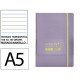 Cuaderno encolado tapa blanda símil piel antartik notes, din a5, 100 hj. 80 grs/m². rayado horizontal s/m. morado/amarillo