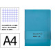 Cuaderno encolado tapa blanda símil piel antartik notes, din a4, 100 hj. 80 grs/m². 5x5 s/m. azul claro