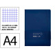 Cuaderno encolado tapa blanda símil piel antartik notes, din a4, 100 hj. 80 grs/m². 5x5 s/m. azul marino