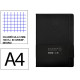 Cuaderno encolado tapa blanda símil piel antartik notes, din a4, 100 hj. 80 grs/m². 5x5 s/m. negro
