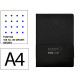 Cuaderno encolado tapa blanda símil piel antartik notes, din a4, 100 hj. 80 grs/m². liso s/m. negro