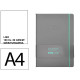 Cuaderno encolado, cantos pintados, tapa blanda símil piel antartik notes, din a4, 100 hj. 80 grs/m². liso s/m. gris/turquesa