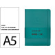 Cuaderno encolado tapa dura símil piel antartik notes, din a5, 100 hj. 80 grs/m². liso s/m. verde aguamarina
