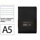 Cuaderno encolado tapa dura símil piel antartik notes, din a5, 100 hj. 80 grs/m². rayado horizontal s/m. negro