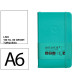 Cuaderno encolado tapa dura símil piel antartik notes, din a6, 100 hj. 80 grs/m². liso s/m. turquesa