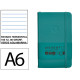 Cuaderno encolado tapa dura símil piel antartik notes, din a6, 100 hj. 80 grs/m². rayado horizontal s/m. verde aguamarina