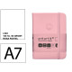 Cuaderno encolado tapa dura símil piel antartik notes, din a7, 80 hj. 80 grs/m². liso s/m. rosa pastel