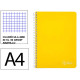 Cuaderno espiral tapa dura liderpapel serie witty, din a4, 80 hj. 90 grs/m². 4x4 c/m. amarillo