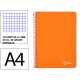 Cuaderno espiral tapa dura liderpapel serie witty, din a4, 80 hj. 90 grs/m². 4x4 c/m. naranja