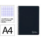 Cuaderno espiral tapa dura liderpapel serie witty, din a4, 80 hj. 90 grs/m². 4x4 c/m. negro