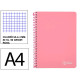 Cuaderno espiral tapa dura liderpapel serie witty, din a4, 80 hj. 90 grs/m². 4x4 c/m. rosa