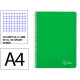 Cuaderno espiral tapa dura liderpapel serie witty, din a4, 80 hj. 90 grs/m². 4x4 c/m. verde