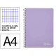 Cuaderno espiral tapa dura liderpapel serie witty, din a4, 80 hj. 90 grs/m². 4x4 c/m. violeta
