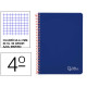 Cuaderno espiral tapa dura liderpapel serie witty, 4º, 80 hj. 90 grs/m². 4x4 c/m. azul marino