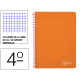 Cuaderno espiral tapa dura liderpapel serie witty, 4º, 80 hj. 90 grs/m². 4x4 c/m. naranja