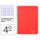 Cuaderno espiral tapa dura liderpapel serie witty, 4º, 80 hj. 90 grs/m². 4x4 c/m. rojo