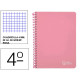 Cuaderno espiral tapa dura liderpapel serie witty, 4º, 80 hj. 90 grs/m². 4x4 c/m. rosa