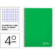 Cuaderno espiral tapa dura liderpapel serie witty, 4º, 80 hj. 90 grs/m². 4x4 c/m. verde