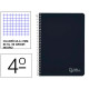 Cuaderno espiral tapa dura liderpapel serie witty, 4º, 80 hj. 90 grs/m². 4x4 c/m. negro