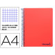 Cuaderno espiral con tapas de polipropileno liderpapel serie wonder, din a4, 120 hj. 90 grs/m². 5x5 s/m. rojo