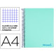 Cuaderno espiral con tapas de polipropileno liderpapel serie wonder, din a4, 120 hj. 90 grs/m². 5x5 s/m. verde
