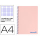 Cuaderno espiral con tapas de polipropileno liderpapel serie wonder, din a4, 80 hj. 90 grs/m². 4x4 c/m. rosa