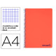Cuaderno espiral con tapas de polipropileno liderpapel serie wonder, din a4, 80 hj. 90 grs/m². 4x4 c/m. rojo