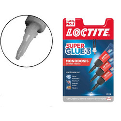Pegamento instantáneo loctite super glue-3 mini trio, 1 gr. blíster de 3 uds.
