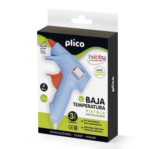 Pistola de cola termofusible plico mini 25w baja temperatura