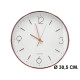 Reloj de pared con marco metálico q-connect, Ø 30,5 cm. oro rosa cromado
