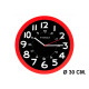 Reloj de pared con marco de plástico q-connect, Ø 30 cm. rojo