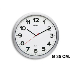 Reloj de pared con marco de plástico maul, Ø 35 cm. plata