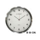 Reloj de pared con marco metálico q-connect, Ø 50 cm. cromado