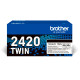 Toner laser brother dcp-l2510d/l2530dw/l2537dw, negro pack doble