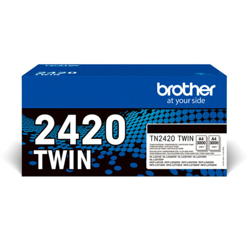 Toner laser brother dcp-l2510d/l2530dw/l2537dw, negro pack doble