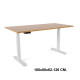 Mesa de oficina con regulación eléctrica en altura rocada e-table, 180x80x62-126 cm. roble / blanco