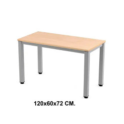 Mesa de oficina rocada executive, 120x60x72 cm. haya / aluminio