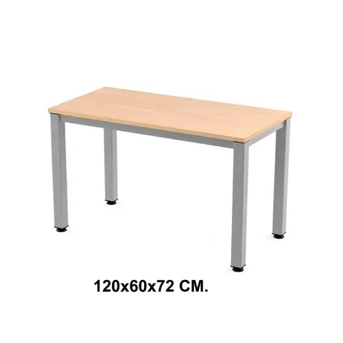 Mesa de oficina rocada executive, 120x60x72 cm. haya / aluminio
