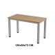 Mesa de oficina rocada executive, 120x60x72 cm. roble / aluminio